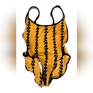 VINTAGE 80's leotard or swim suit zipper on sides high on side size 12